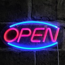 에쉬울프 LED 레터링 아트 네온사인 OPEN LED 네온사인 OPEN 오픈 개업간판 네온보드 영업중, 단품