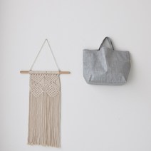 헤링본 린넨 빅 토트백