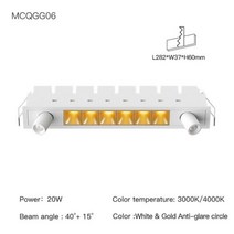 3d 벽지 벽장식 선반 진열대 XRZLux 매립형 사각 Led 천장 그릴 조명 10W 20W 110V 220V 선형 거실 복도 스트립 다운라이트천장에 설치된 스포트라이트, 없음, Gold 20W+4000K