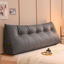 침대헤드쿠션대형 헤드 헤드쿠션 등받이쿠션대형 헤드쿠션 헤드커버 쿠션 쿠션 쿠션 옆 베개 매트 무세척 천 소프트 백 방수 큰 더블 침실 60-200CM 독서 수면, 회색 버퍼 패드