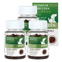 펫시딘 프리미엄 스피루리나 클로렐라 플러스 애견 피부 영양제 60g, 3개