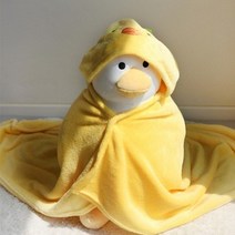 오리 후드 입는 망토 담요 똑딱이 단추 극세사 블랭킷