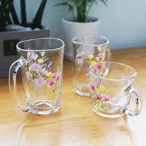 일본완제품 아델리아 유리컵 3P세트 3사이즈 _ 30690EA, 핑크플라워_중, 본상품선택