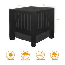 대형 화로 바베큐 테이블 펜션 장작 감성 모닥불 난로 방수 오 fire pit uv, 블랙76x76x63cm