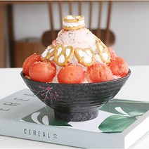 키친앤유 여름 빙수볼 21종/도자기 예쁜 빙수 팥빙수 그릇 카페 업소 아이스크림 화채 볼, 블랙매화빙수볼
