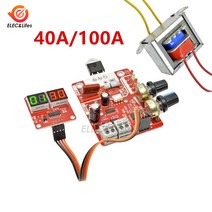 스폿 스팟 스포트 용접기 휴대용 소형 40a 100a 디지털 제어 ac 110v220v 9v 변압기 컨트롤러 보드 타이밍 전류 디스플레이, 100a 및 110v-9v