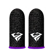 Glassfiber 손가락 슬리브 터치 스크린 손가락 장갑 핑거 팁 커버 2pcs, 보라, 2개