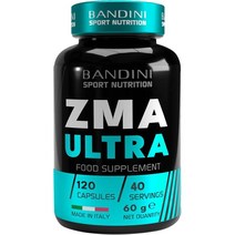 Paragraph Bandini® ZMA Ultra 120 캡슐 - 40 일 동안의 덮개 - 아연 보충제 마그네슘 및 비타민 B6- 에너지 회복 및 근육 질량 - 피로와 피로, 5개