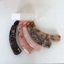 프랑스핀 빈티지 마블 자개 포니테일 롱 바나나핀