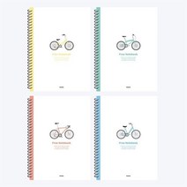 펜피아 펜피아 연습장 50매 자전거 일러스트 노트 랜덤 줄없는 무선 공책 필기 공부 학습 학교 신학기