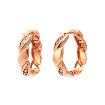 [비앤비골드]14K18K 데일리 꼬임 큐빅 원터치 링 귀걸이 PNE26532