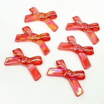 10 개/몫 34x20 미리메터 나비 넥타이 모양 비즈 AB 컬러 아크릴 보석 만들기 DIY 액세서리, 08 Red
