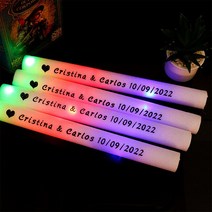 LED응원봉 LED스틱 다채로운 LED 글로우 스틱 RGB 폼 응원 튜브 라이트 생일 웨딩 파티 용품 100 개 20, 07 100pcs Customization