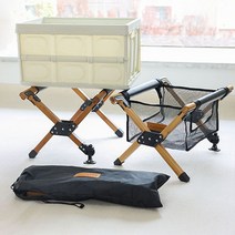 대나무 접이식 쿨러스탠드 아이스박스 받침대 거치대, 무6, 우드