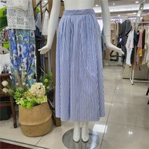 스테파니 DP01 핀턱 스트라이프 롱 스커트 A22SK2217