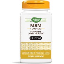 MSM 관절 무릎 영양제 Natures Way 1000mg 200정, 200개 (1팩)