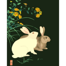 모모픽스페인팅 DIY명화그리기 40x50cm, G24 토끼 두마리