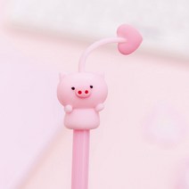 FANSYLI 2021신상 귀여운 고양이 토끼 돼지 햄스터 만화 젤 펜 소녀 심장 학생 펜 귀여운 애완 동물 공원 12f, 5 핑크 돼지