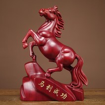 개업 공예 기념 나무 말 선물 승진 장식품 적토마 조각 조각상 집들이 축하 트로이 풍수 행운 홈 회사 흑마, AS.정밀흑단마-높이21cm