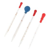 GHSHOP 4 조각 유리 졸업 피펫 고무 캡 실험실 화학 Dropper 분배, 투명