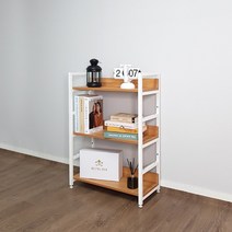로얄다이아 조립식 원목 철제 파티션선반 3단, 화이트프레임