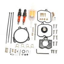 할리 데이비슨 keihin cv carburetor 1990-2018 용 재건 키트 유휴 나사 점화 플러그 연료 필터 저범위 제트 27006-88, 없음