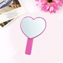 미용실경대 휴대용 메이크업 거울 하트 모양 kawaii 허영 핸들 손 귀여운 화장품 거울 불규칙한 컴팩트 스파 살롱 장식 106, 로즈 레드