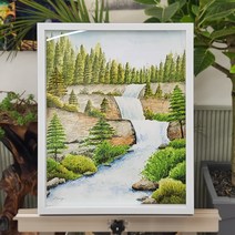 나봄갤러리 폭포그림 6 돈들어오는그림 폭포사진 재물운, 2.심플 화이트 액자