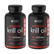 스포츠리서치 크릴 오일 500mg 아스타잔틴 오메가3 소프트젤, 120개입, 2개