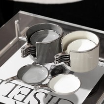 MBH WUYUN 나눔찬기 손잡이앞접시 6P 세트, 화이트 세트, 6개