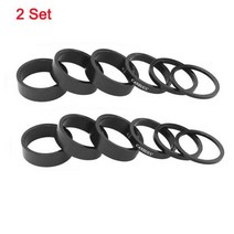자전거부품 부속품 용품 쇼핑몰 6 개 대 알루미늄 합금 자전거 헤드셋 와셔 산악 프론트 포크 스템 핸들 바 스페이서 링 가스켓, 2 set black