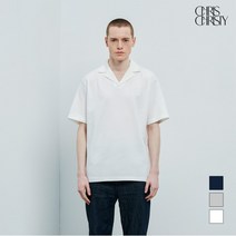 크리스크리스티 크리스크리스티 로고자수 오픈카라 카라티셔츠_P3O5