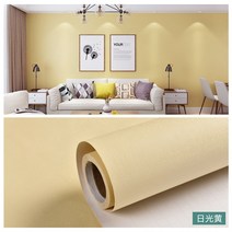 웨인스코팅 몰딩 무광택 단색 벽지 가구 캐비닛 리모델링 스티커 침실 비닐 필름 DIY 자체, Daylight yellow+60 x 500 cm