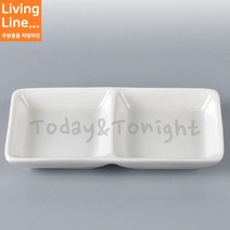 Kitchen 2구 도자기 종지 업소용 2칸 초장기 간장종지 일식 한식 소스기 소스볼, ♡로코 하이본 도자기 신쌍초장기♡, [ 1개 ]