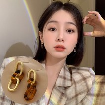 홀리지 유로 드롭 레오파드 패션 귀걸이