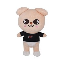 Sk동물원 플러시 장난감 스트레이 키즈 20cm 만화 박제 동물 플러시 인형 보아리 리빗 울프 찬 Puppym 어린이 성인 팬 선물, Black