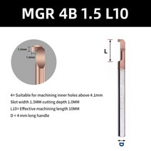 Kakarot mgr 소형 그루 빙 커터 일체형 카바이드 내부 도구 cnc 바 스트럿바, mgr4b1.5 l10