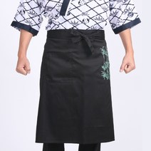 대나무프린트 허리앞치마 일식 이자카야 서빙 AE104, AE104 검정