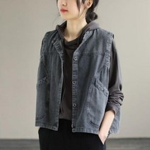 청조끼 베스트 데님 여성 여자 조끼 싱글 브레스트 솔리드 패셔너블 세련된 스트리트웨어 올