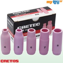 크레토스 티그(TIG) 알곤토치 세라믹노즐 350A 일반 (10개 1박스), 12.5ø(#8)