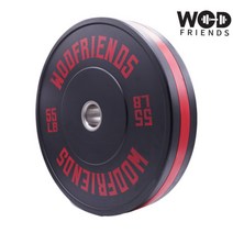 [와드프렌즈] 레드 컬러 엣지 올림픽 범퍼 플레이트 55LB (2PCS), 컬러:레드 / 무게:55LB