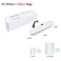 포장기 식품 진공 씰러 포장 기계 50pcs Z-21 자동 가정용 220V, [02] White 10pcs Bags, [01] EU 플매트 카펫 러그, [01] 220V