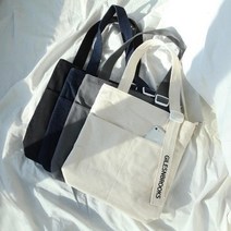 20대여성 앞면 투포켓 영어글자 에코백 가방 도서관 책대여 데일리