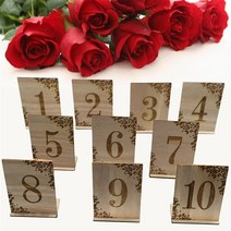 맞춤형 사인 보드 웨딩 결혼식 피로연 표지 장식 Number1 10 나무 테이블 번호 파티 골드 번호 숫자 중심, 없음