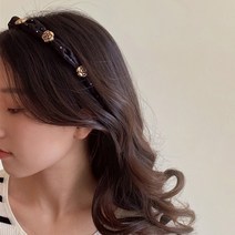 샤니 골드찡 명품 연예인 장미 머리띠 얇은 헤어밴드