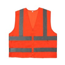 공사현장 신호수 천 안전조끼 오렌지 빛반사 방범