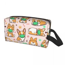 강아지미용거치대 Corgi 검역 재미 있은 개 화장품 가방 여성 카와이 대용량 메이크업 케이스 뷰티 스토리, 01 10 x 4.9 x 6.2 inch, 07 7