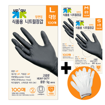 고중량 두꺼운 니트릴장갑 블랙100매 대 중 소, 대(L)