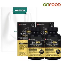 [온푸드] 리얼 rTG 알티지 엔초비 오메가3 + 비타민 ADE 2병 12개월분 쇼핑백 선물세트, 단일속성