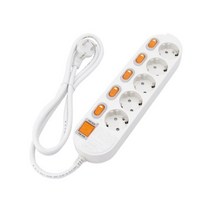 Netmate 컴퓨터 데스크탑PC용 5구 멀티탭 16A 접지 개별스위치, 1개, 5m